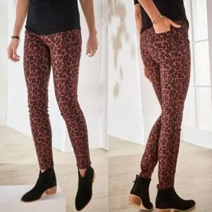 NEW Soft Surroundings The Ultimate High Rise Leopard Skinny Jeans Size 12